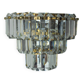 Kinkeldey wall light, cut crystals, 3 levels, Germany, 1970