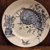 Assiette à dessert vintage française, R. Lafitte, Terre de Fer, Salins