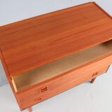 Danish teak low chest with four drawers, 1960s
