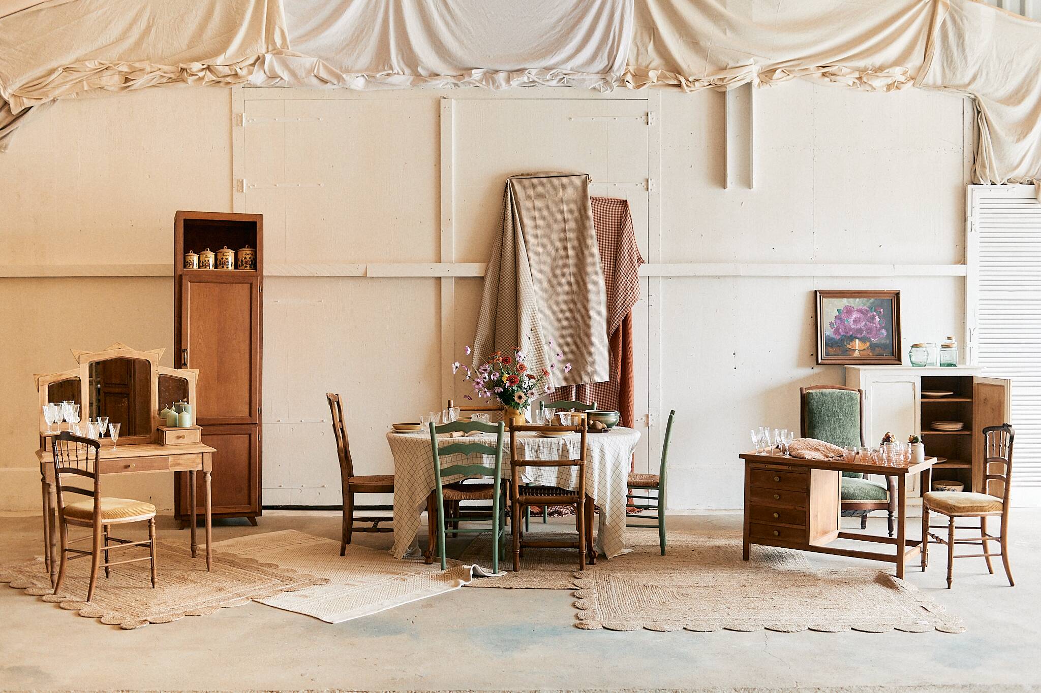 Set of 7 vintage pink glasses