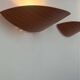Pair of vintage wall lights, thermoformed wood, France 1970