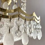 Gold metal basin pendant light with tassels - Italy