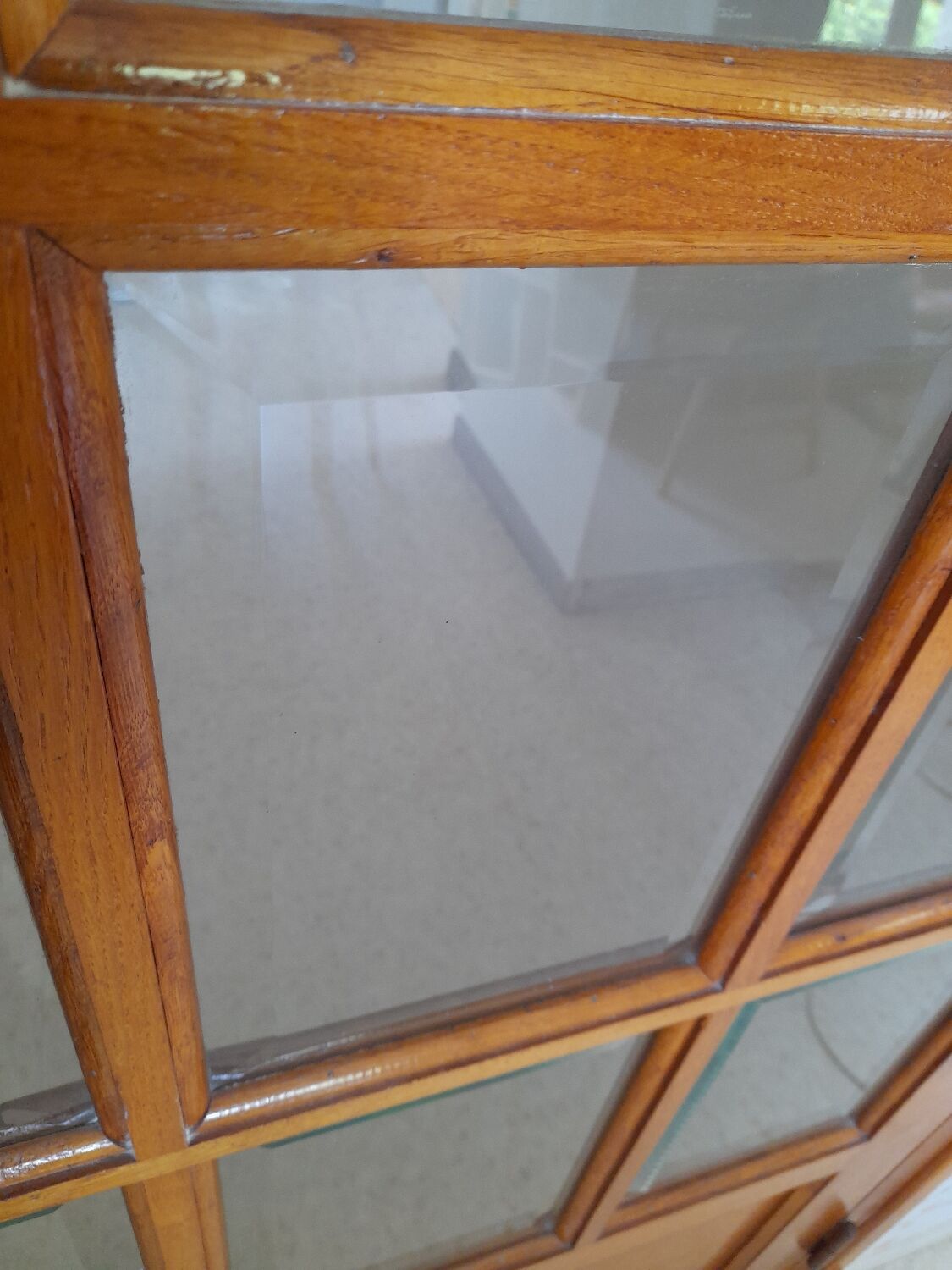 Double porte bois chene petits carreaux