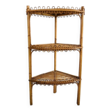 Rattan corner shelf