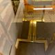 Belgo chrome dining table from the 70s with smoked glass