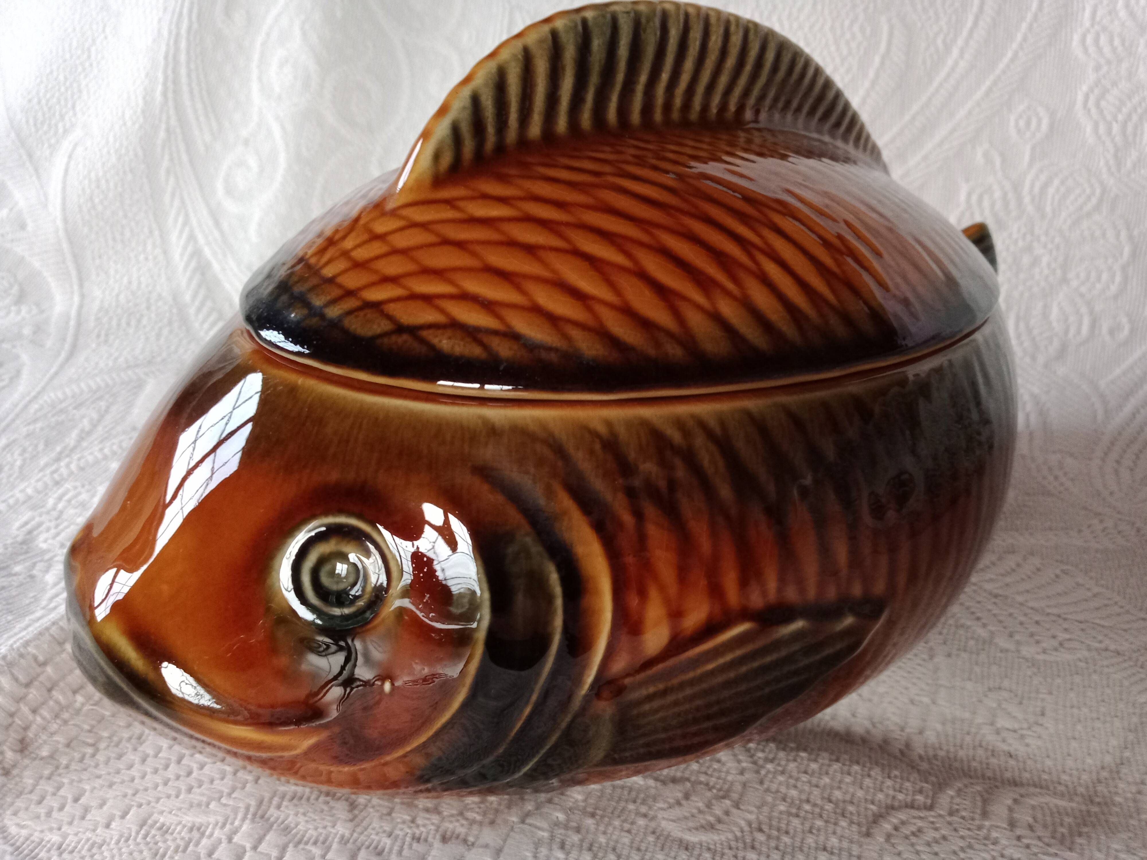 Sarreguemines france vintage fish bouillabaisse soup tureen