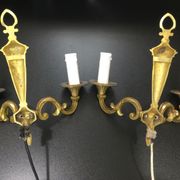 Pair of bronze wall lamps 2 lights