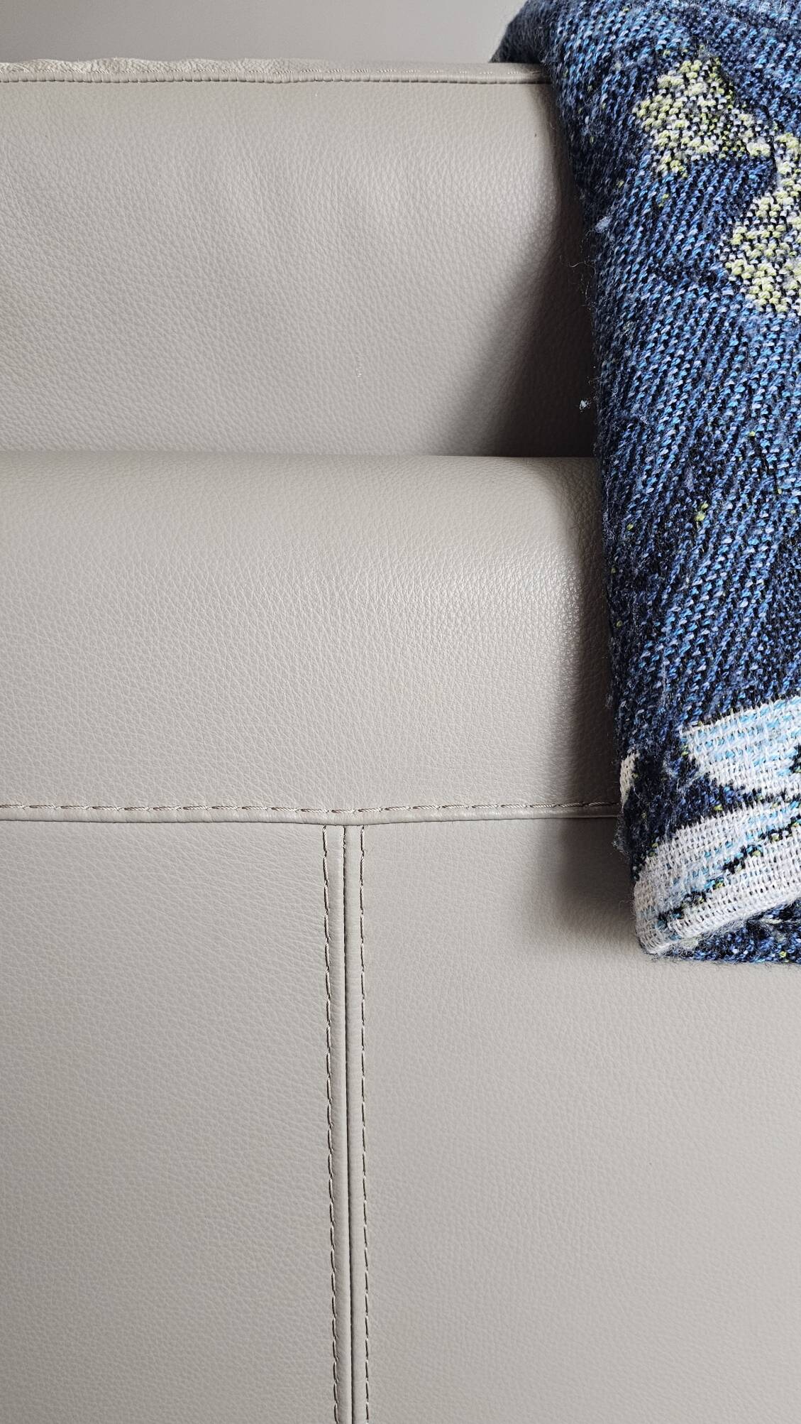 Roche Bobois grey leather 3-seater sofa