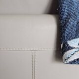 Roche Bobois grey leather 3-seater sofa