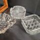 Lot 3 vide-poches verre ciselé