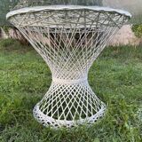 Russell Woodward garden table, fibreglass woven.