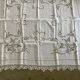 Old embroidered square tablecloth bordered bobbin lace
