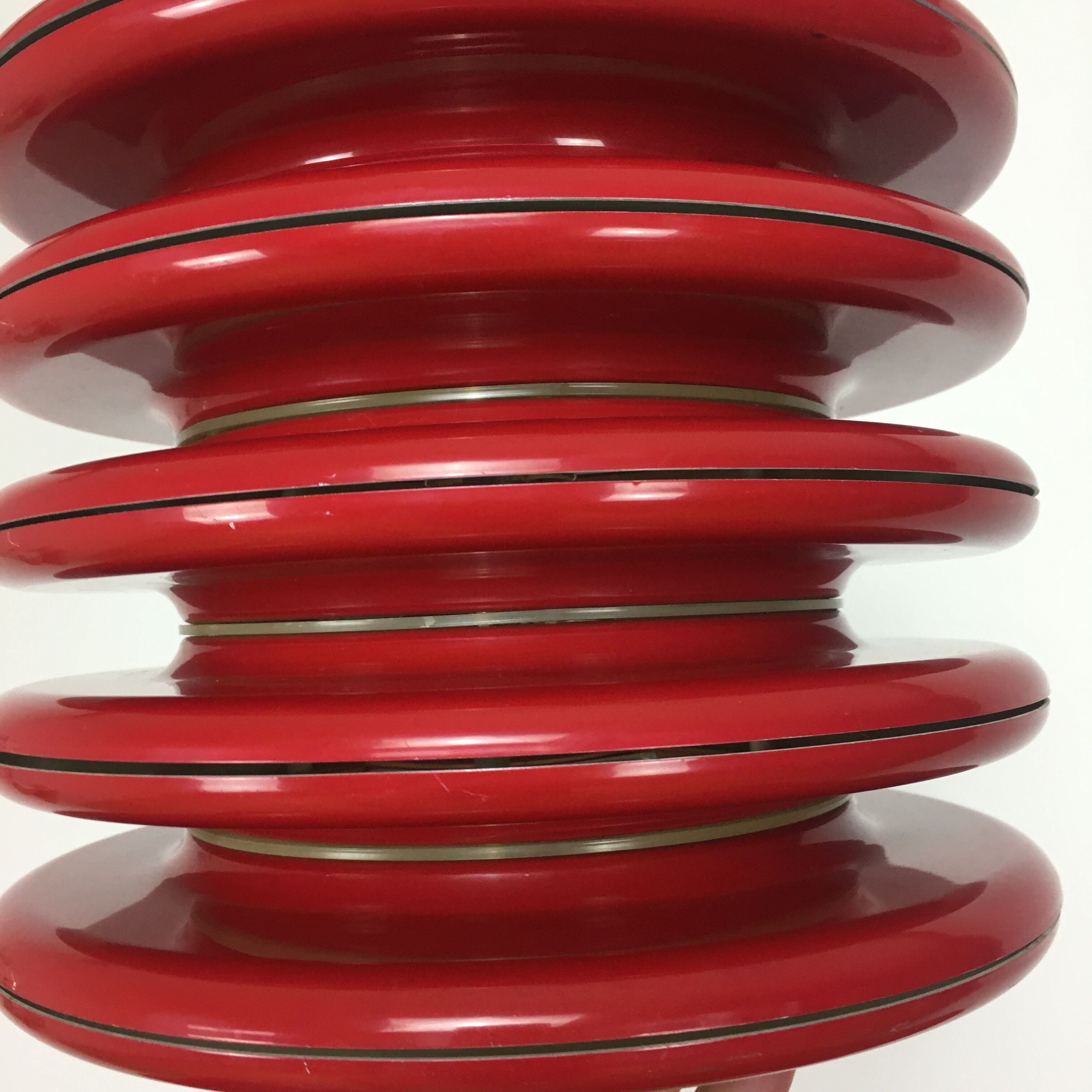 Scandinavian-style space age metal hanging lamp, red