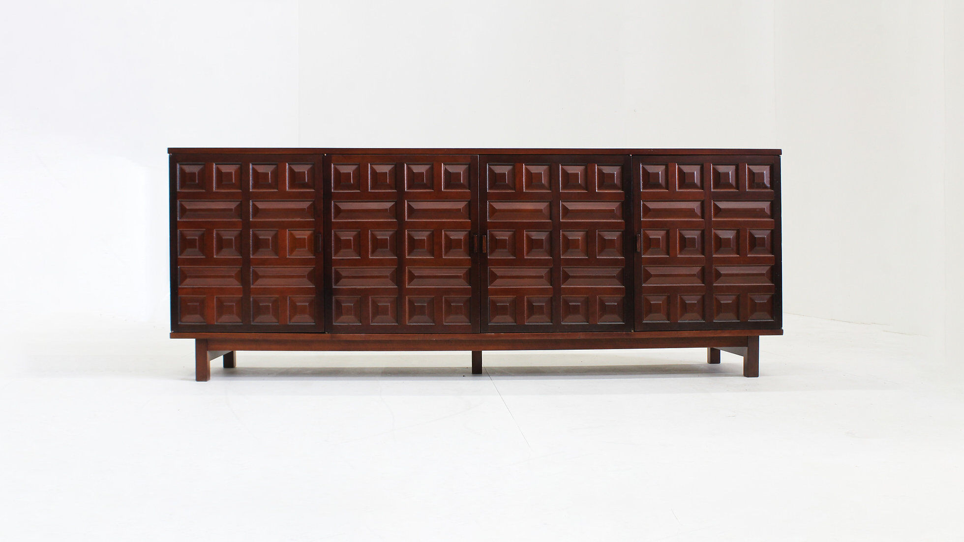Vintage Spanish brutalist sideboard credenza 1970s