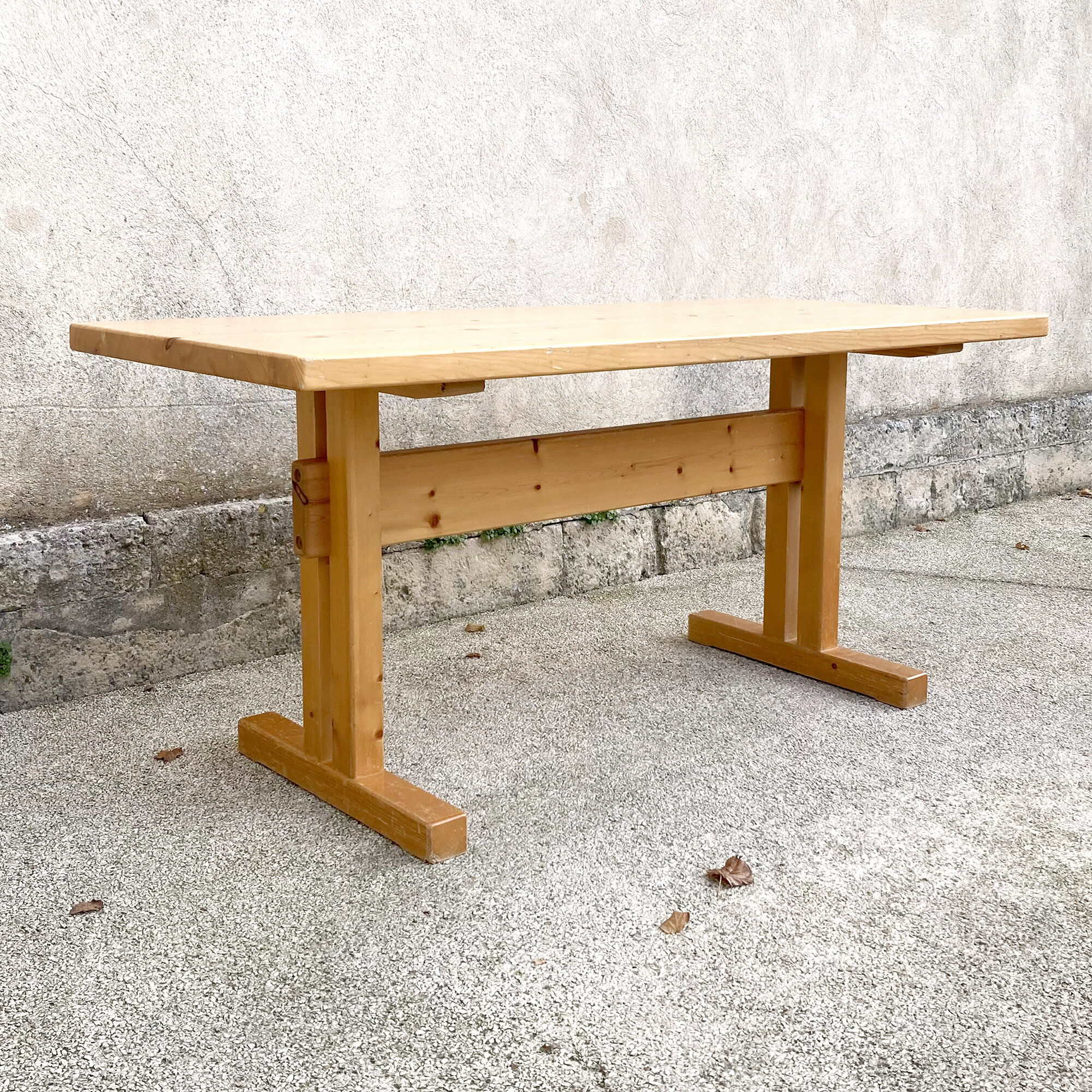 Pine table by Charlotte Perriand for Les Arc, 1960s