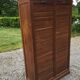 Oak double curtain workshop cabinet