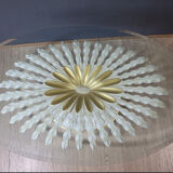 Oval coffee table "palm tree" in metal and glass