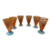 Set of 6 orange and blue vintage design stemmed glasses from the 1990s by A.GRAY.