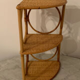 Rattan corner shelf