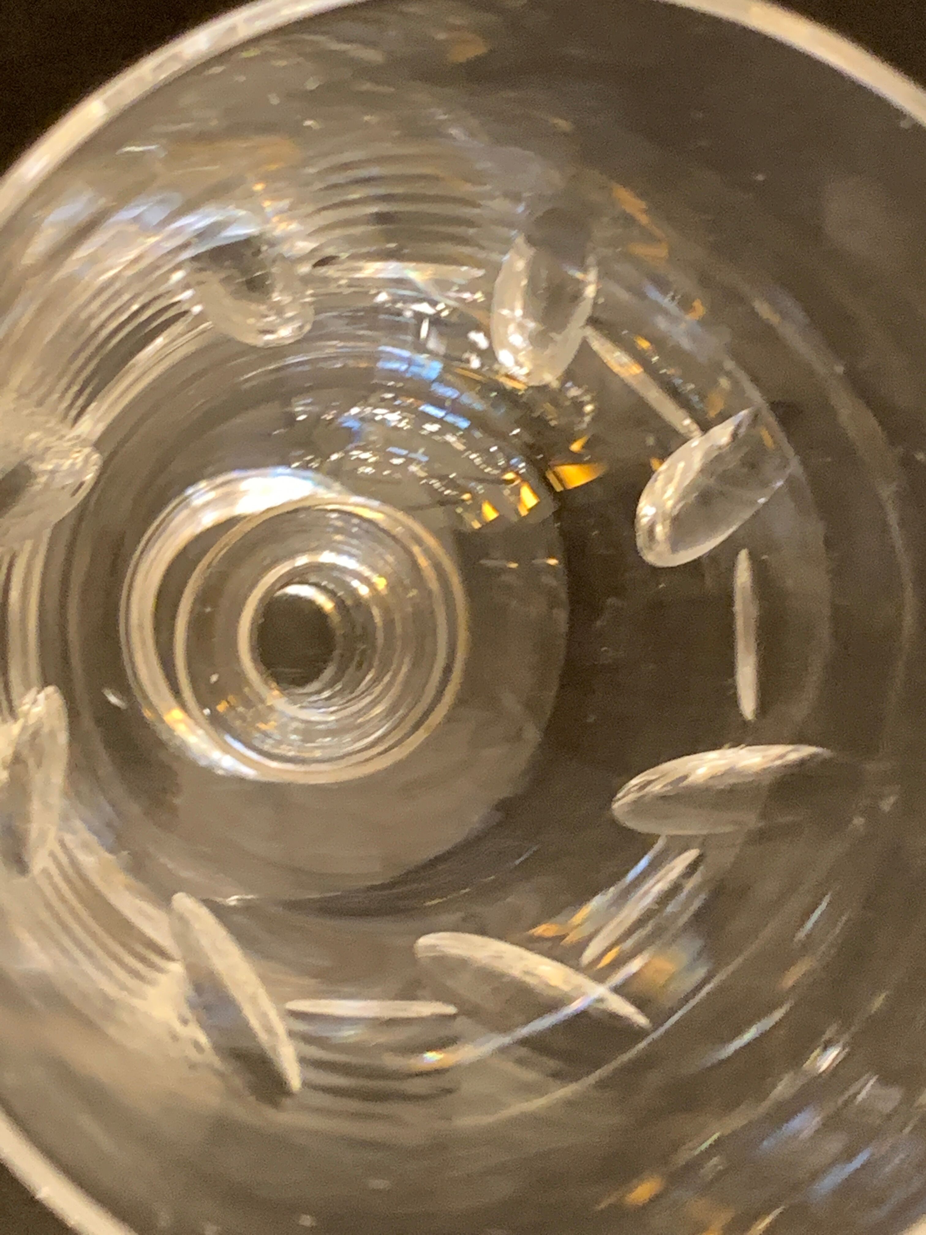 2 crystal-blown walking glasses