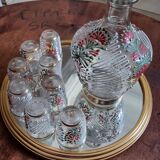 Murano style liquor service, 8 glasses