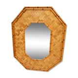 XXth rattan octagonal mirror