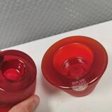 Reversible glass candlesticks with a conical shape for tealights or candles