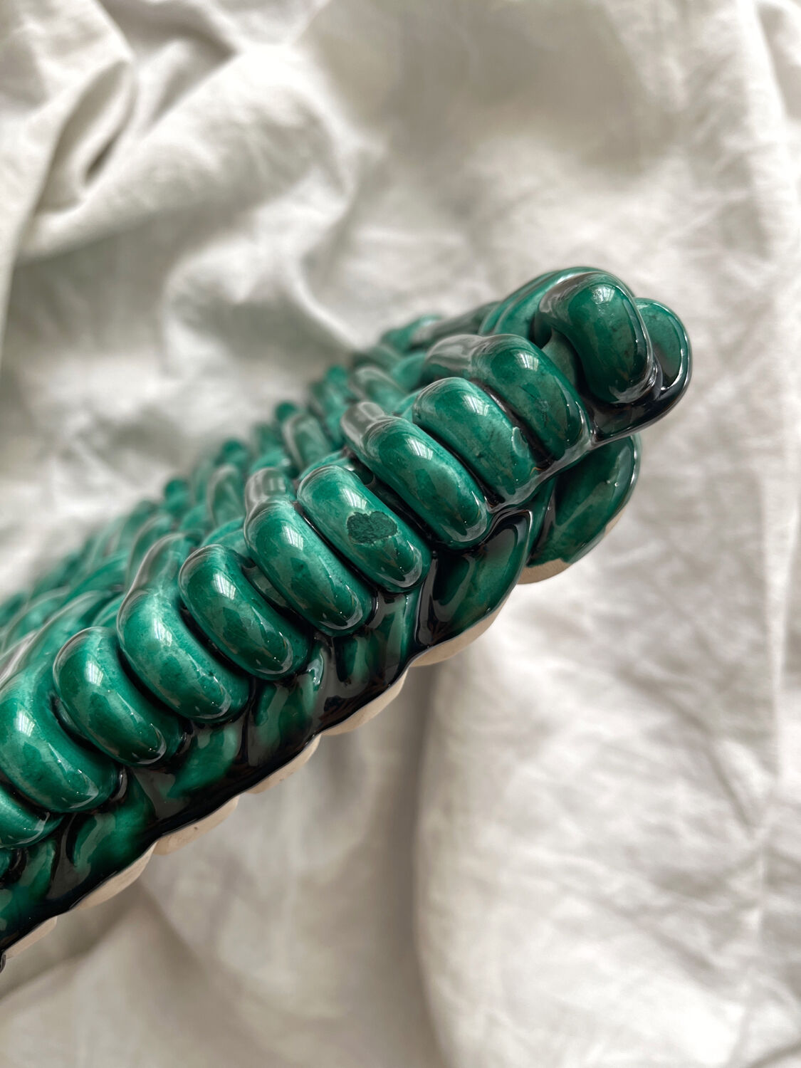 Vintage Vallauris woven ceramic trivet