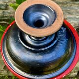 Magnificent ceramic bowl, signed jean marais, black enamel