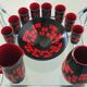 Vase piriforme en céramique rouge et noire par Elchinger, France années 60