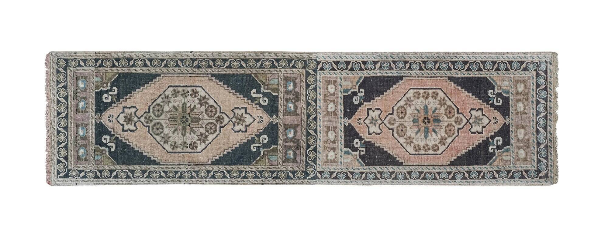 Vintage Turkish hallway rug 52x197 cm