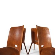 Set of 4 Bauhaus-inspired dining chairs, stackable, 1950