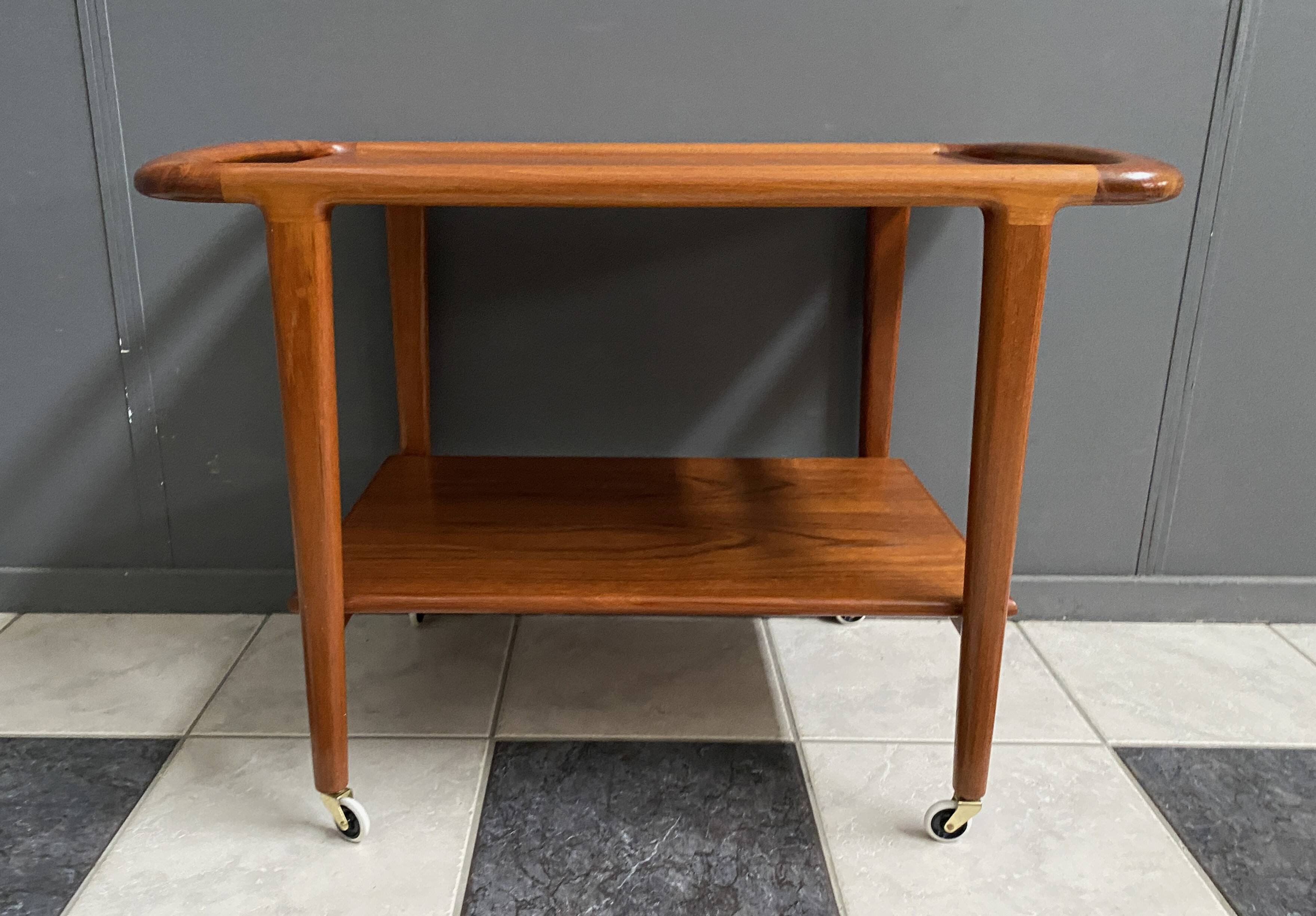 Teak serving trolley by Niels Otto Moller Denmark 1960s Old store stock