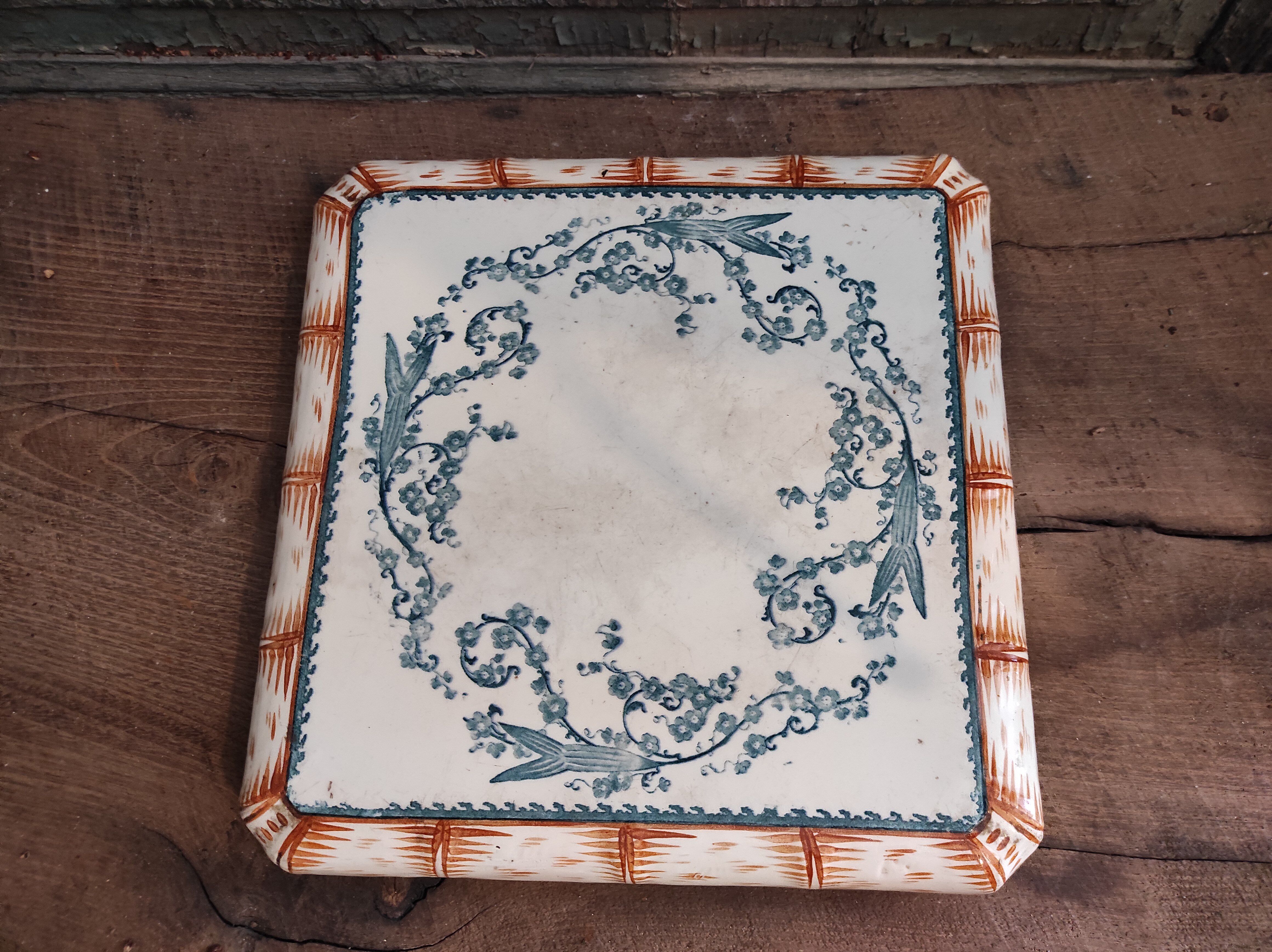 Antique French porcelain trivet