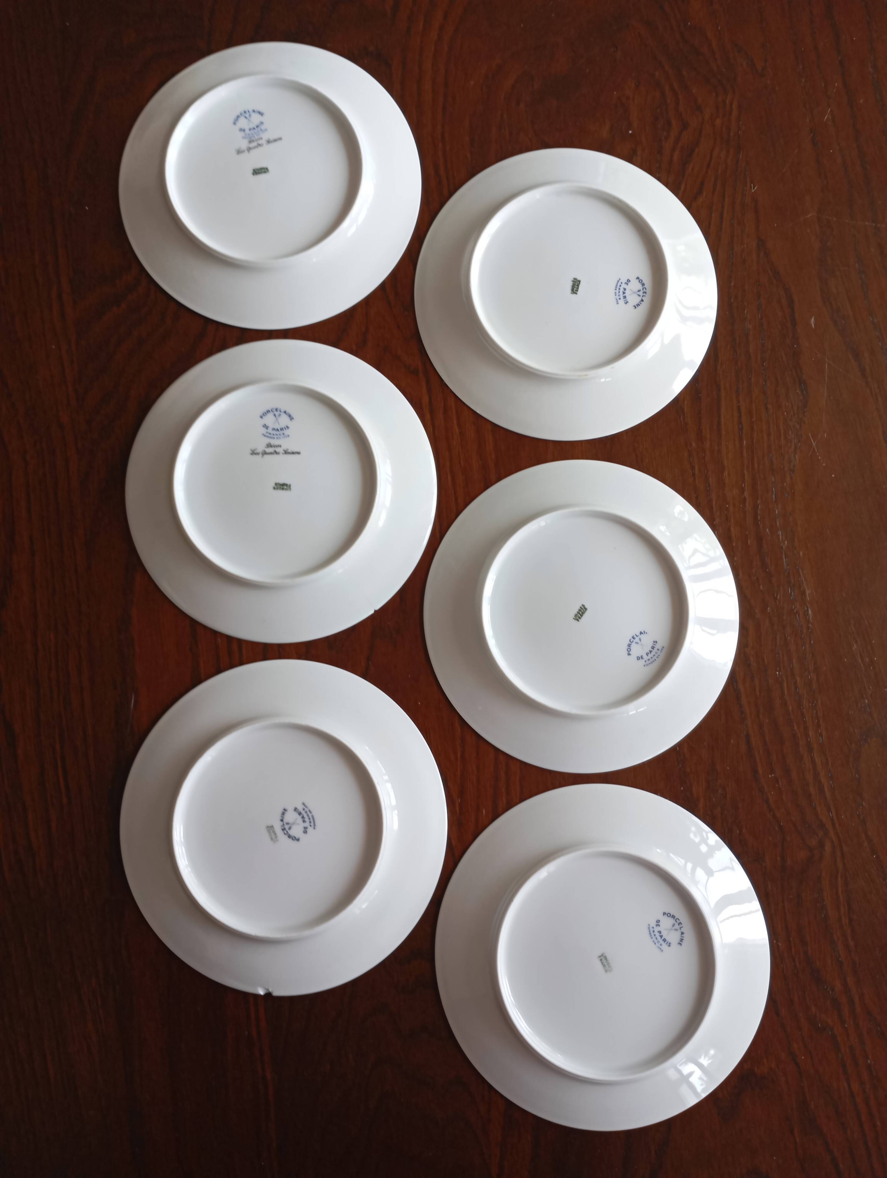 Dish & 12 dessert plates Porcelain of Paris "The Four Seasons"