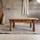 Antique solid wood coffee table – 2 drawers – turned legs