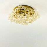 Large Amber Bubble Glass Ceiling Light/Flush Mount by Helena Tynell for Limburg, Germany, 1960s