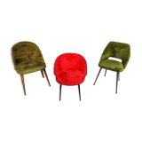 Vintage moumoute chair set