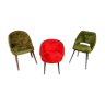 Ensemble de chaises moumoute vintage