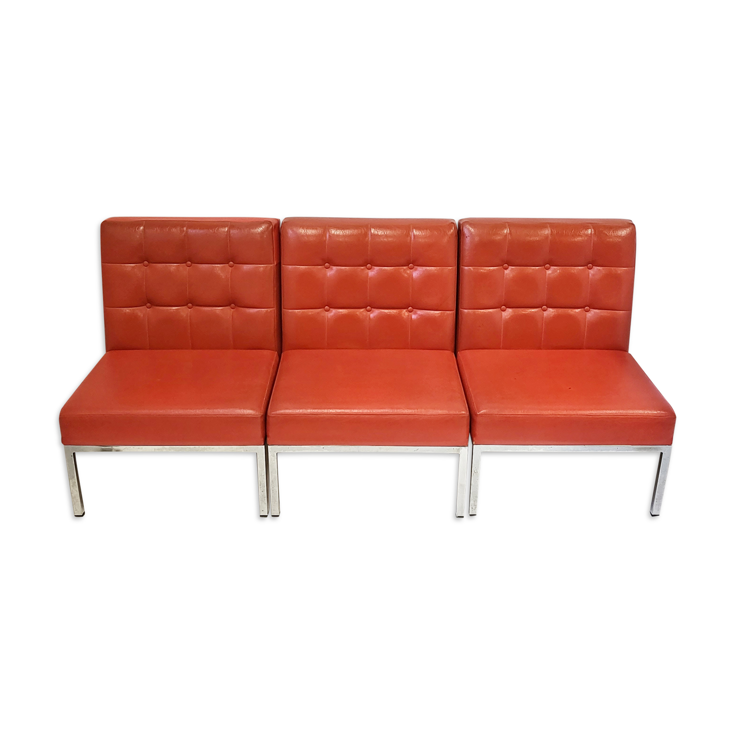 Suite of 3 vintage heaters forming a sofa