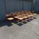 Lot 16 chaises écolier bois métal rouge