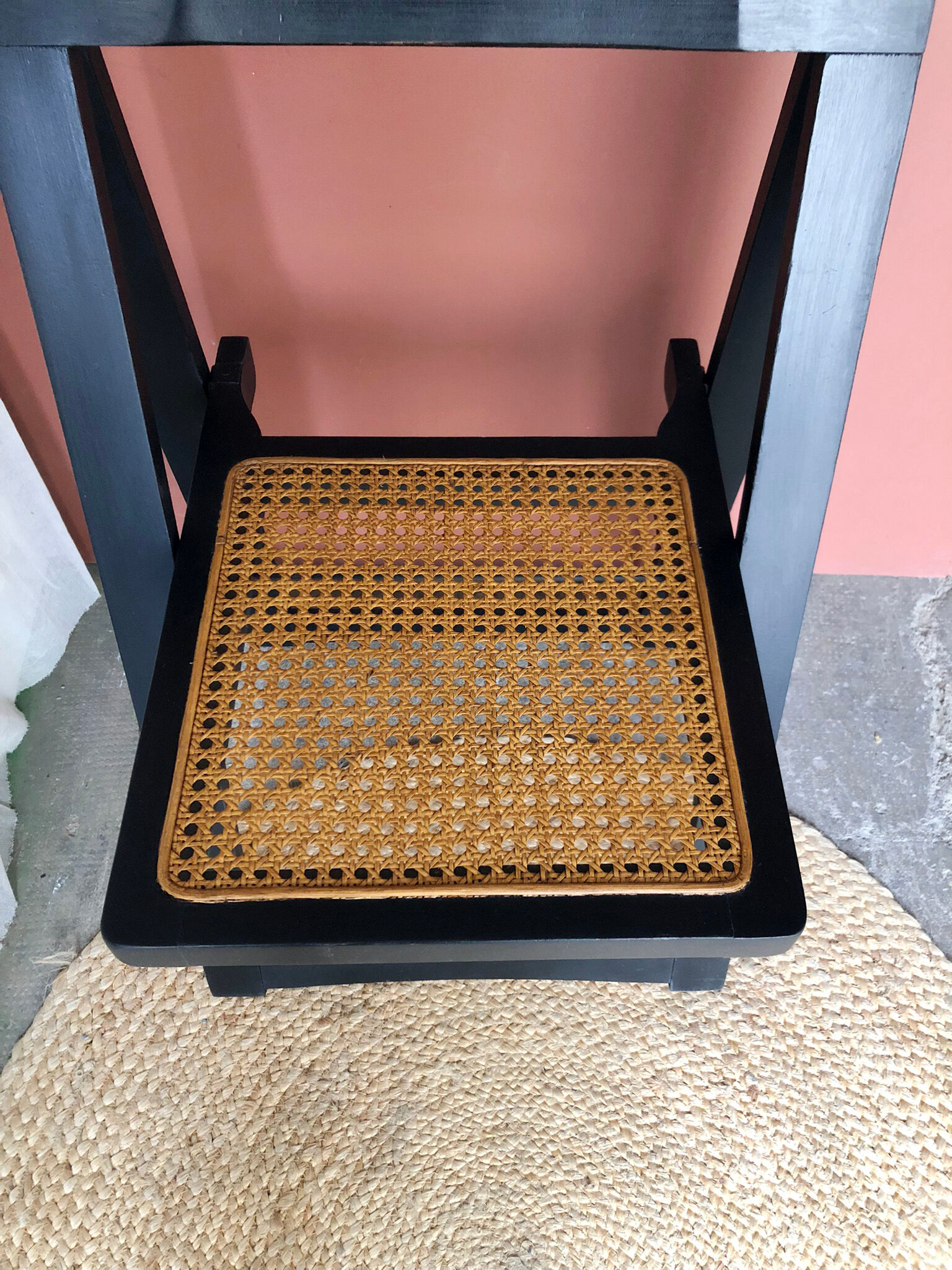 Set of 4 folding chairs caned