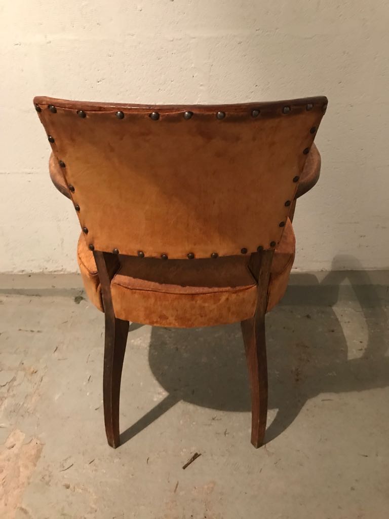 Fauteuil bridge en cuir