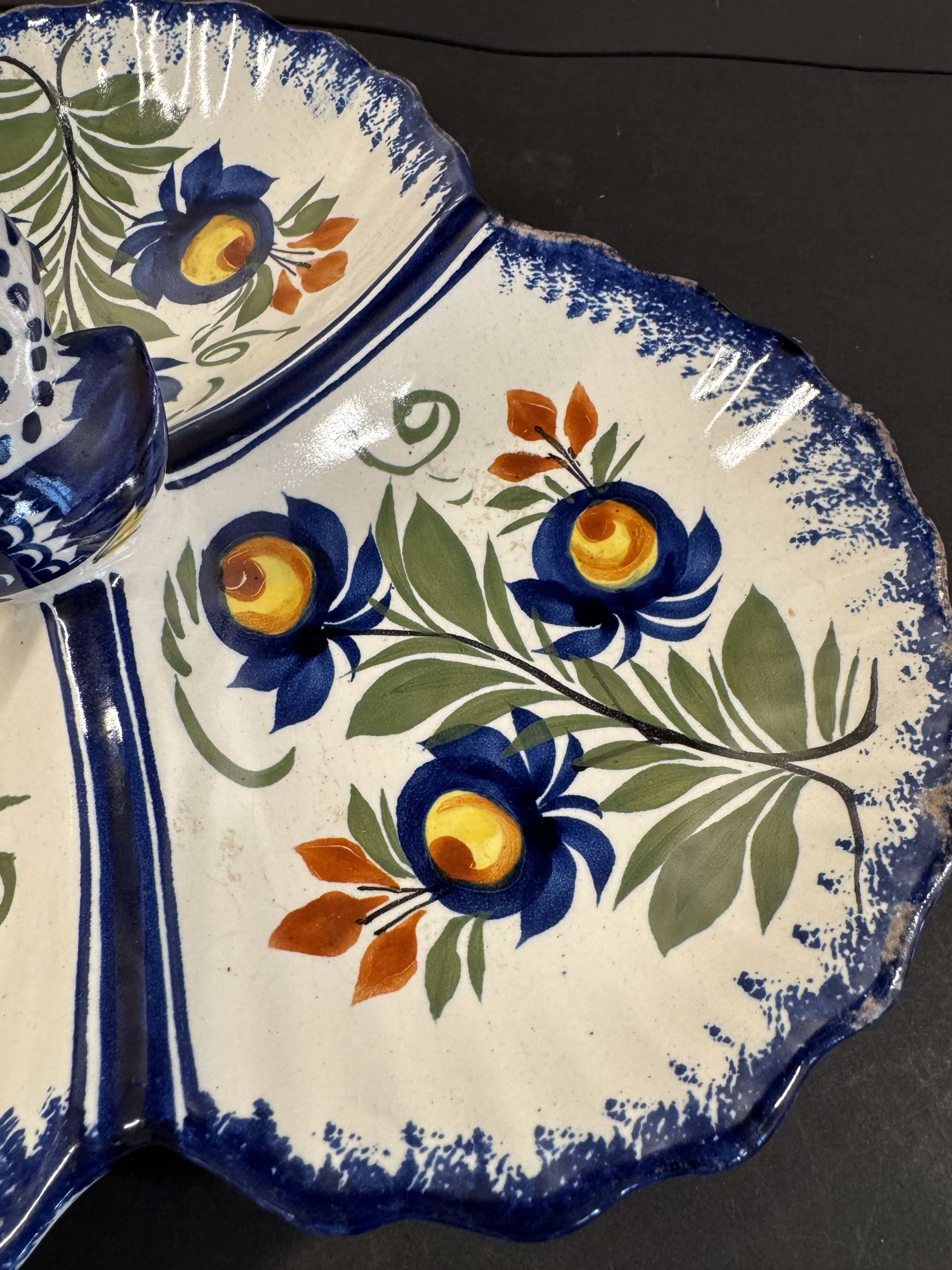 Henriot Quimper earthenware aperitif server