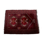 Afghan fringed wool vintage rug 103x79cm