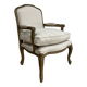 Fauteuil bergère en bois et lin naturel
