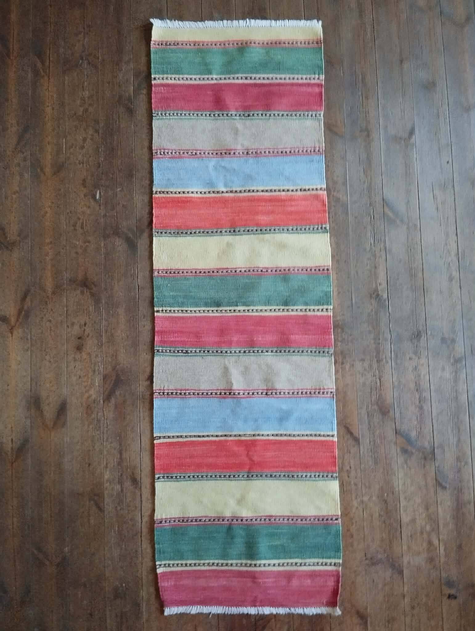 Handmade Qashqaï hallway rug 186x57cm