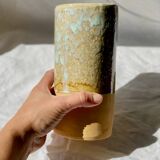 Vase - 20 cm - red stoneware - lunar white