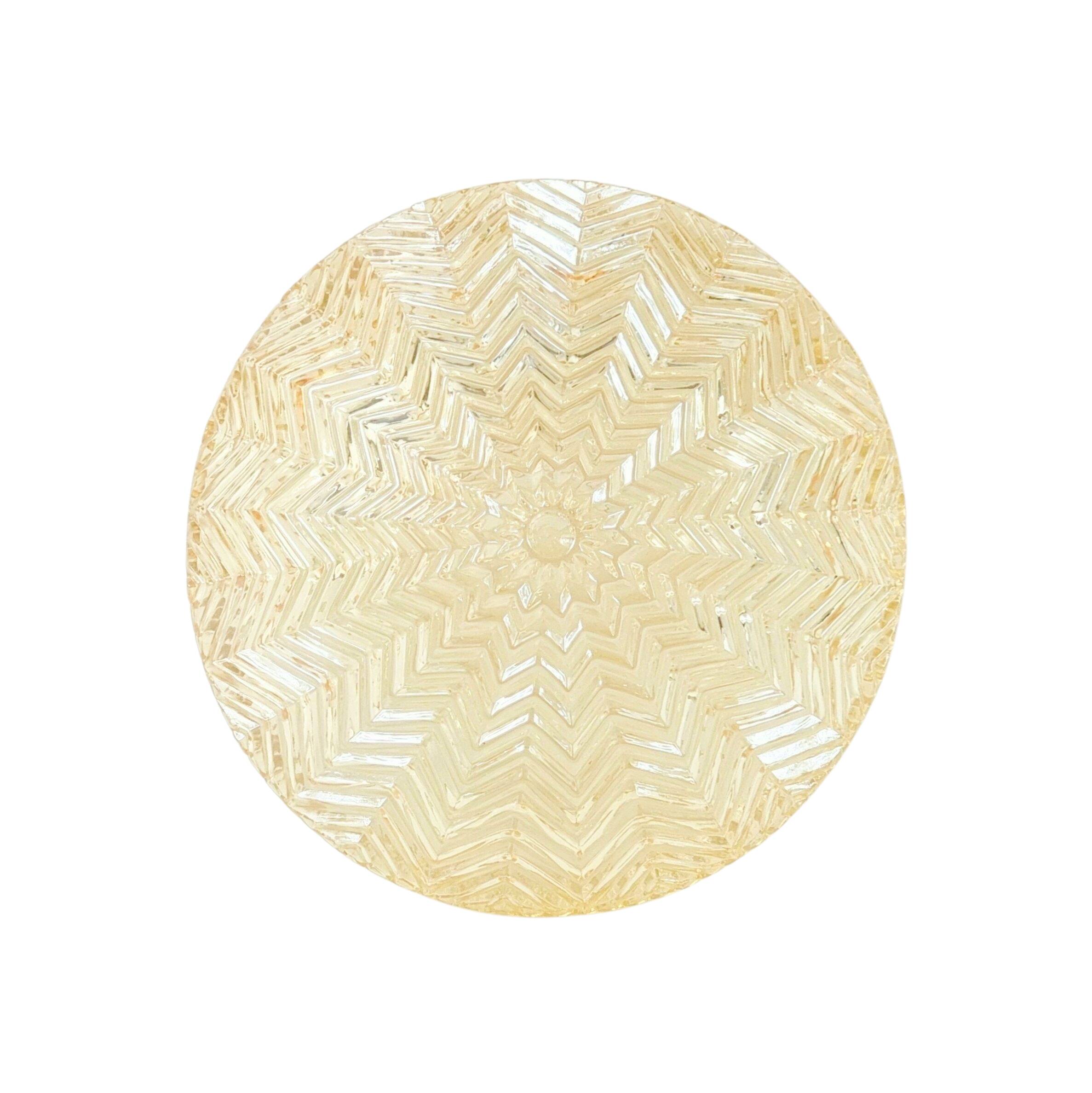 Vintage Geometric Amber Glass Wall Light or Ceiling Light - Limburg, 1960s