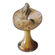 Murano glass soliflore vase Volubilis. Floral shape/Corolla. Polychrome speckles. Gold glitter inclusions. Height 21 cm